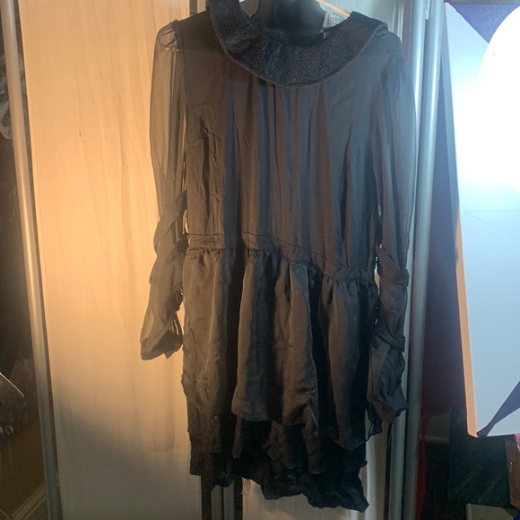 Beautiful goth dress. Never worn UK imported.zipper in back. Very chic! XoXo. - Picture 1 of 7